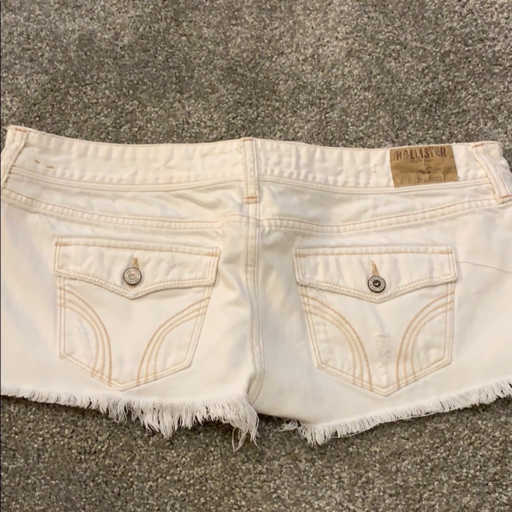 White Distressed Hollister Jean Shorts